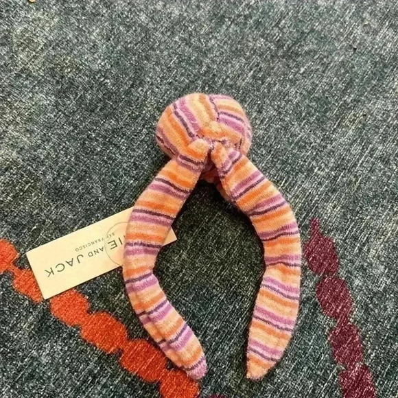 NWT Janie and Jack Bright Violet Stripe STRIPED TERRY KNOT HEADBAND one size - Picture 2 of 2